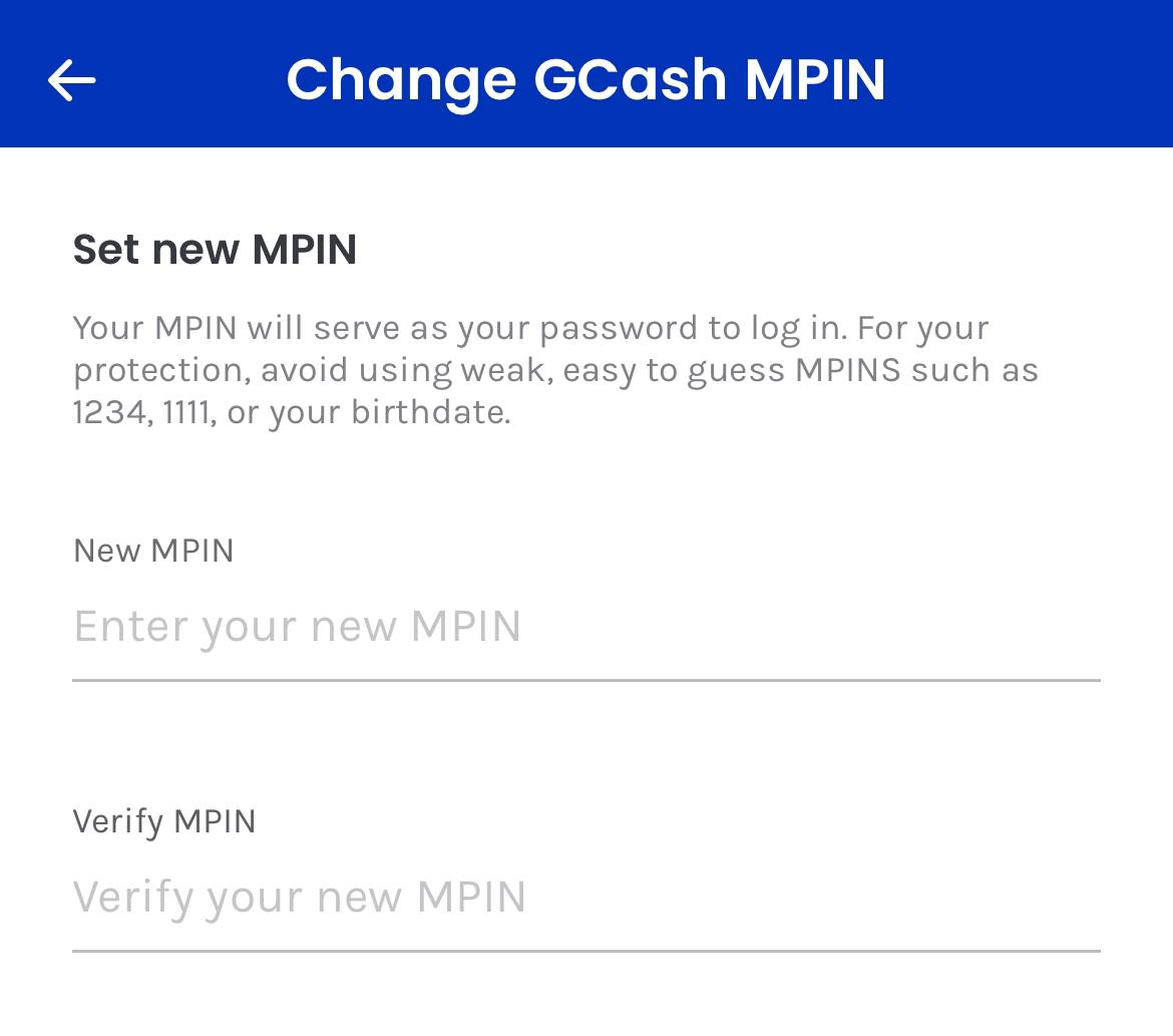 Change or Reset GCash MPIN – GCash Help Center