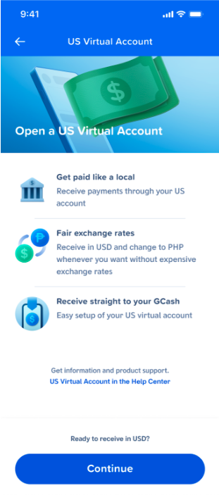 Open a US Virtual Account in GCash