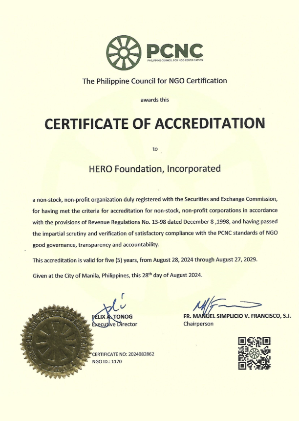 GBayanihan - HERO Foundation - PCNC Certificate of Accreditation.png