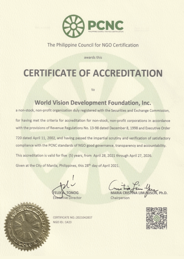 GBayanihan - World Vision - PCNC Certificate of Accreditation.png