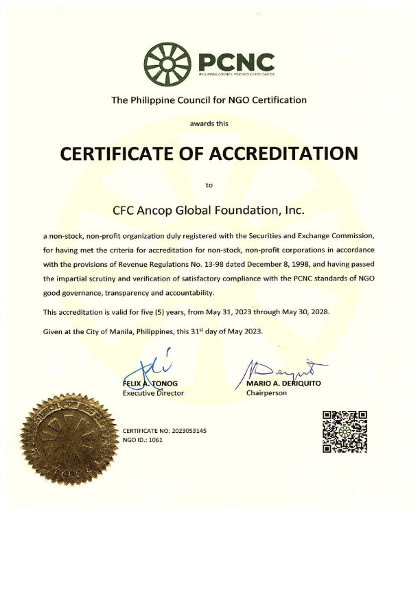 GBayanihan - CFC ANCOP Global Foundation - PCNC Certificate of Accreditation.png