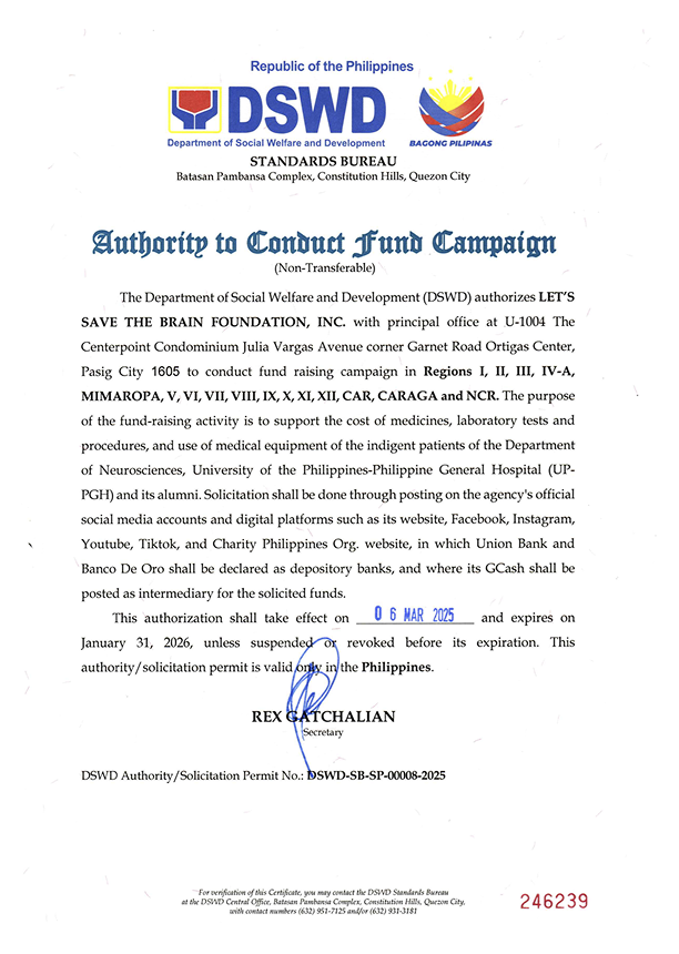 GBayanihan - Let's Save the Brain Foundation - DSWD Authority to Conduct Fund Campaign.png