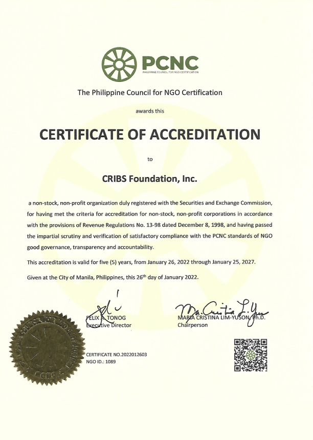 GBayanihan - CRIBS Foundation - PCNC Certificate of Accreditation.png