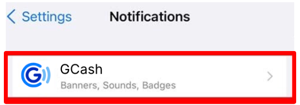 iPhone notifications for GCash