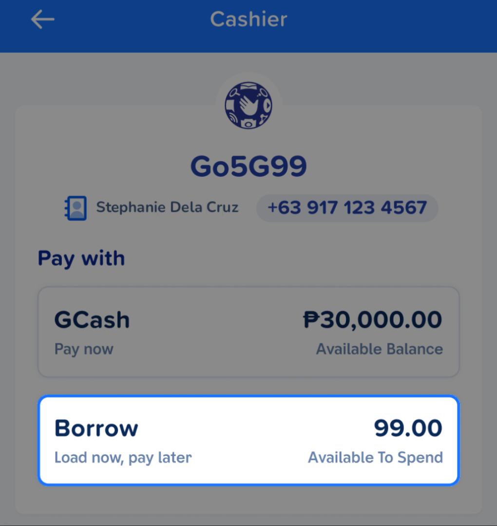 payment screen
