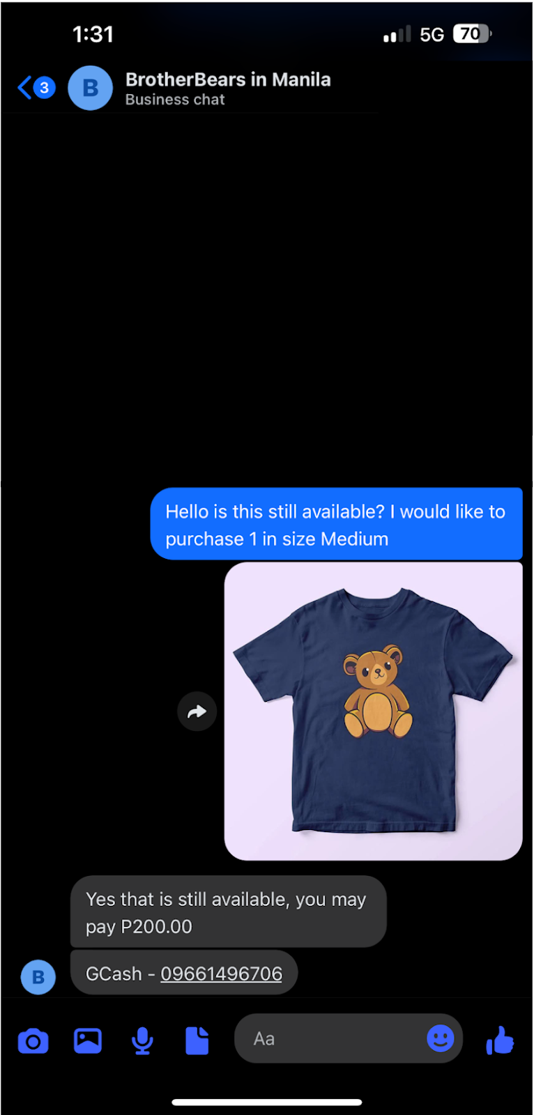 Messenger screen