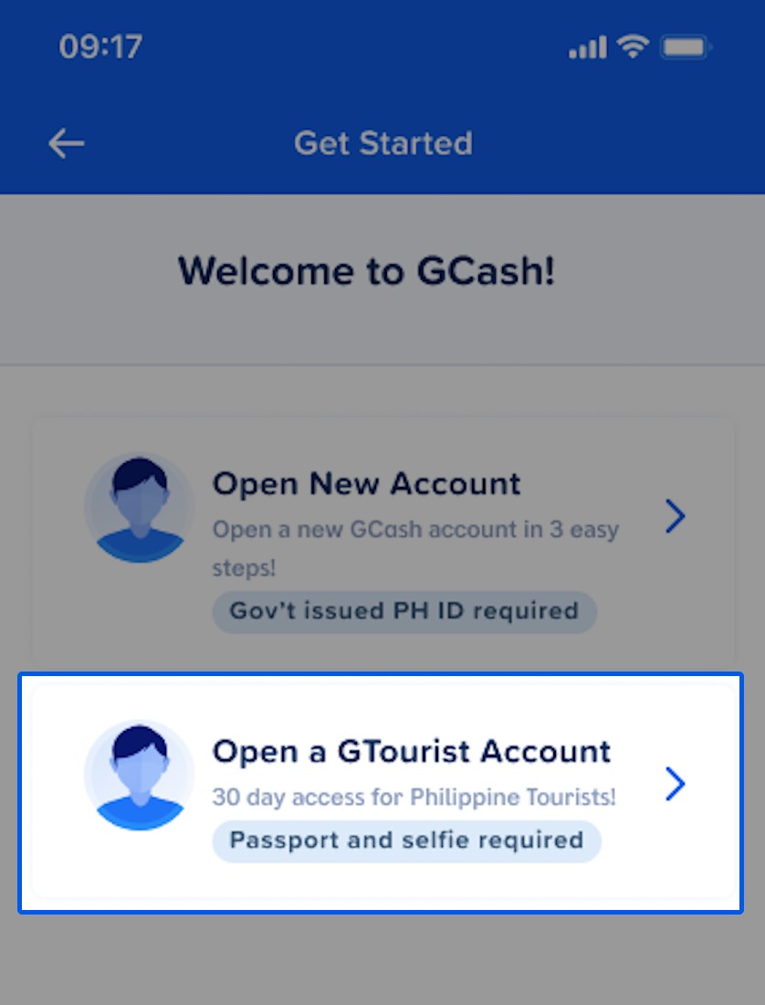 Open a GTourist account