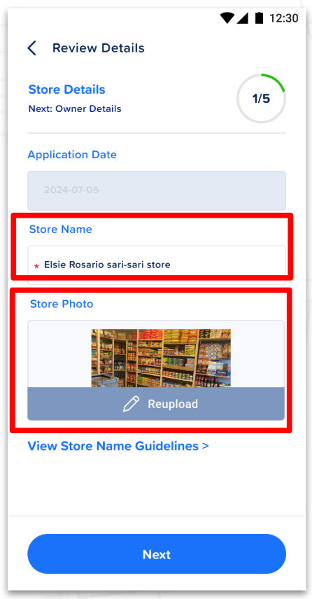Store details