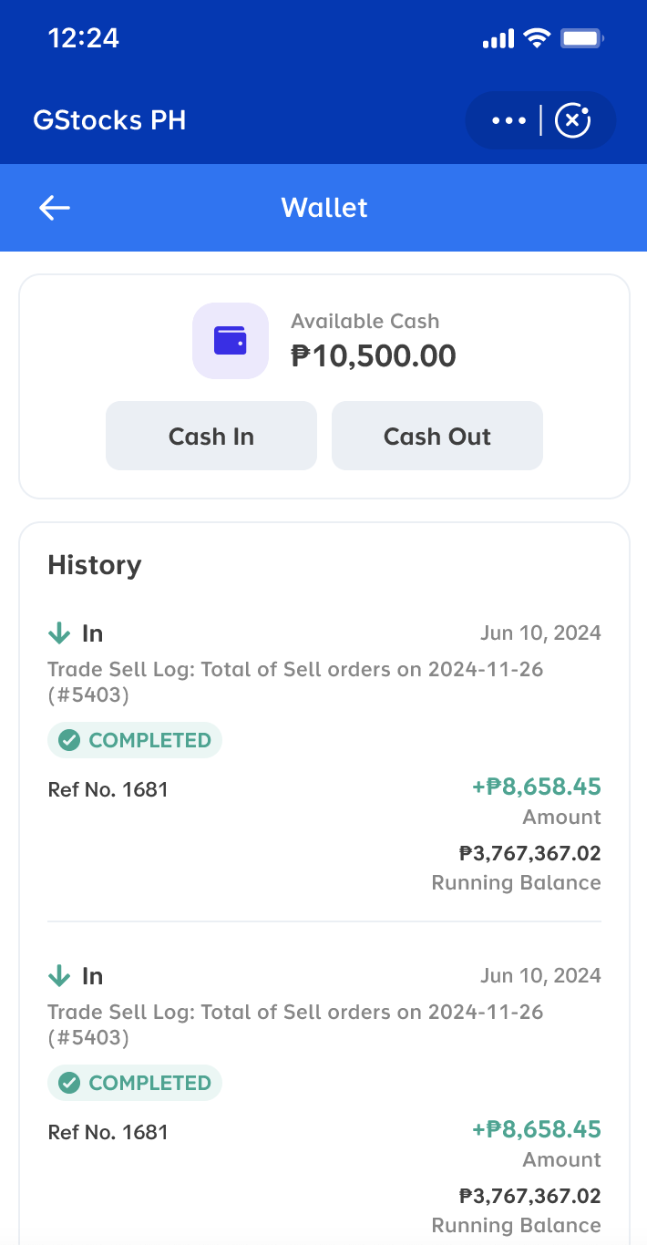 GStocks PH Trading Wallet