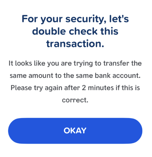 For your security, let’s double check this transaction