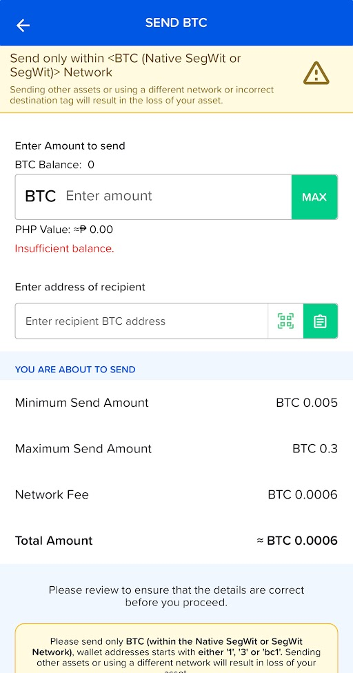 Send BTC