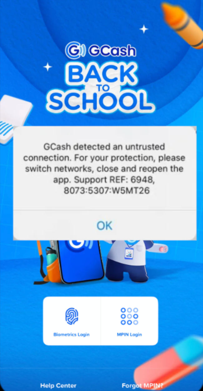 Detected an untrusted connection 