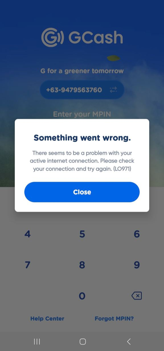 Something went wrong LO971