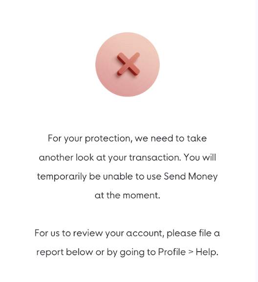 For your protection, we need to take another look at your transaction